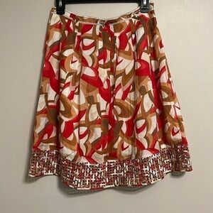 Artsy Abstract‎ Maximalist Colorful Boho Retro Sustainable Cotton Skirt 2